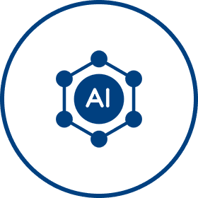 AI logo with hexagonal network design.